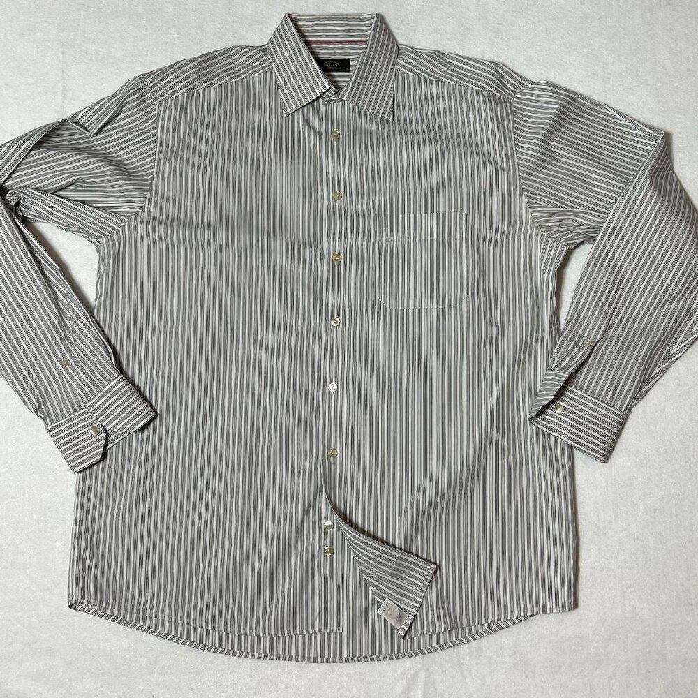 ETON Men's Contemporary fit pinstripe dress shirt